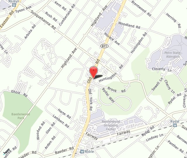 Location Map: 1047 Old York Rd. Abington, PA 19001